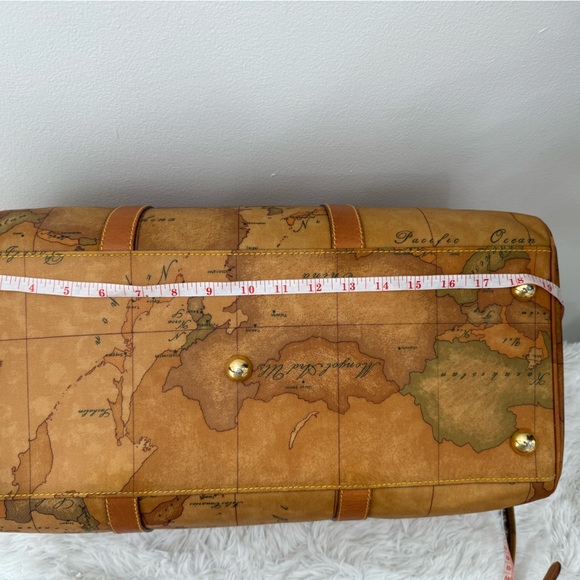 Alviero Martini 1A Classe Geo Map Men’s Travel Duffel Weekender Bag 19” FULL SET - Picture 16 of 17
